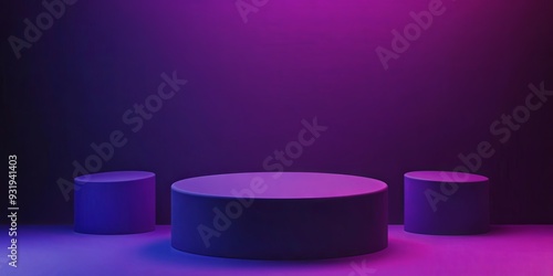 Purple Spotlight Stage ,3D ...
