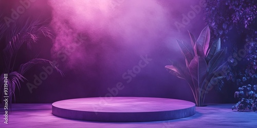 Purple Spotlight Stage ,3D ...