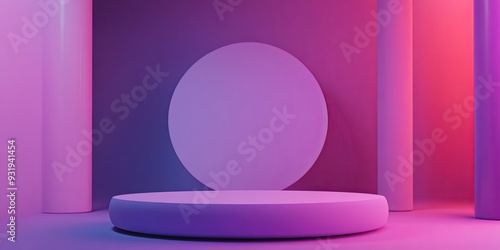 Purple Spotlight Stage ,3D ...