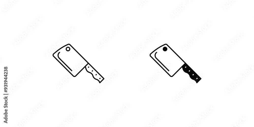 Fototapeta premium cleaver set icon with white background vector stock illustration