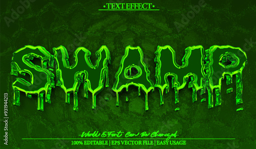 Swamp Vector Text Effect Editable Alphabet