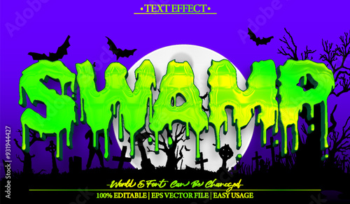 Swamp Vector Text Effect Editable Alphabet
