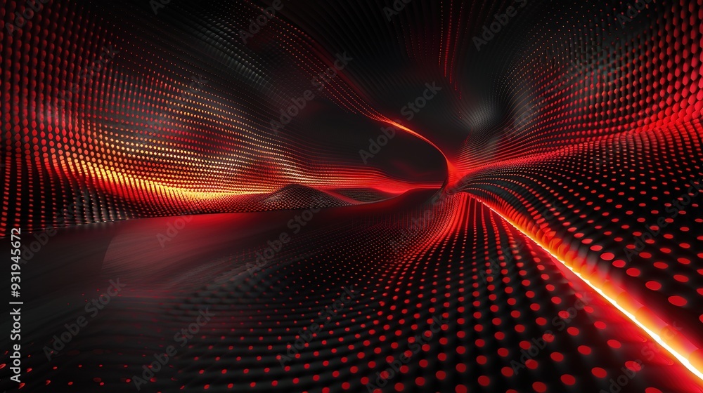 Abstract red and orange glowing dots on a dark background. Abstract red and orange glowing dots on a dark background.
