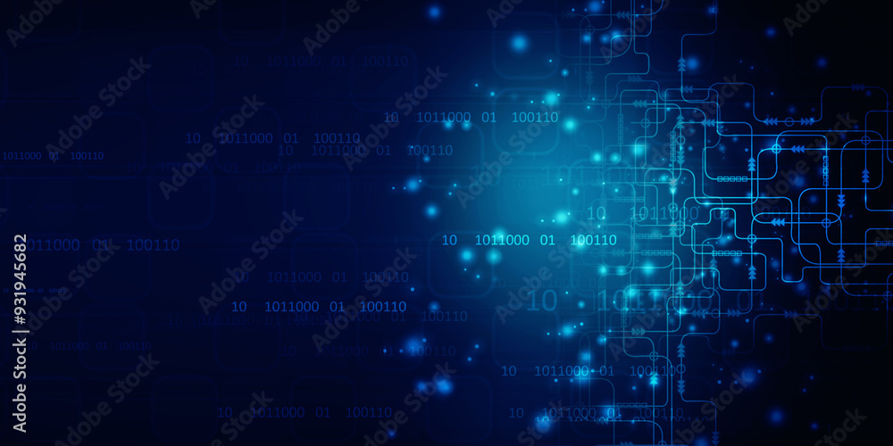 2d illustration Abstract futuristic electronic circuit technology background 2d illustration Abstract futuristic electronic circuit technology background