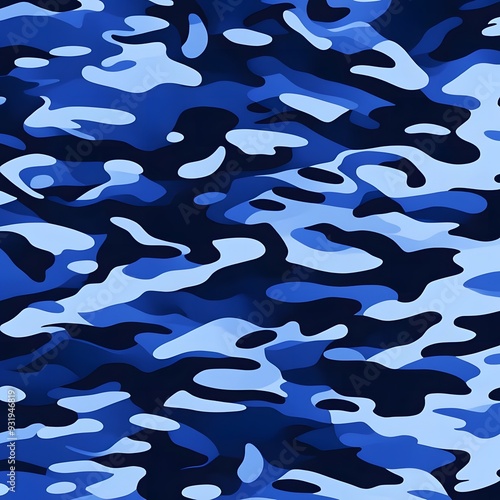  military camouflage trendy pattern blue background, modern vector design