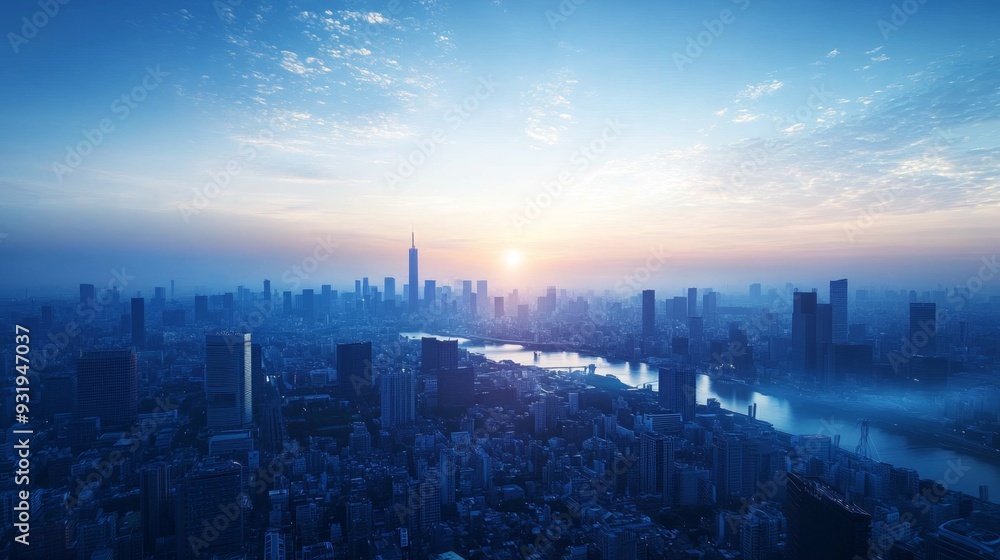 Cityscape at Sunset. Cityscape at Sunset.