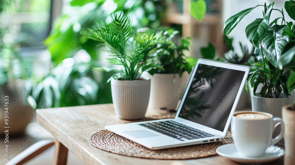 Laptop Coffee Plants. Laptop Coffee Plants.