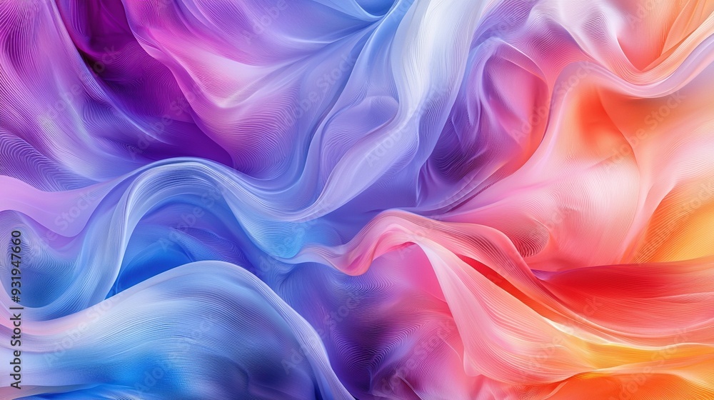 Abstract wavy silk background. Colorful twisted shapes in motion. Generative Ai Abstract wavy silk background. Colorful twisted shapes in motion. Generative Ai