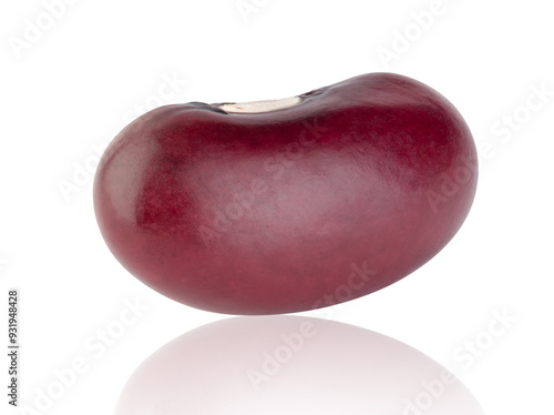 Red bean isolated on white. Full depth of field