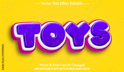 Toys Text Effect Editable Alphabet Cartoon Comic Kids Joy Funny Happy