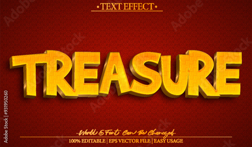 Treasure Text Effect Editable Alphabet Gold Pirate Money Coin Map Island Historic