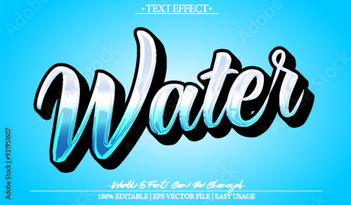 Water Vector Text Effect Editable Alphabet Water Blue Sea Ocean Marine