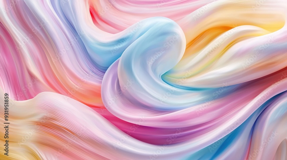 Obraz premium Abstract wavy silk background. Colorful twisted shapes in motion. Generative Ai
