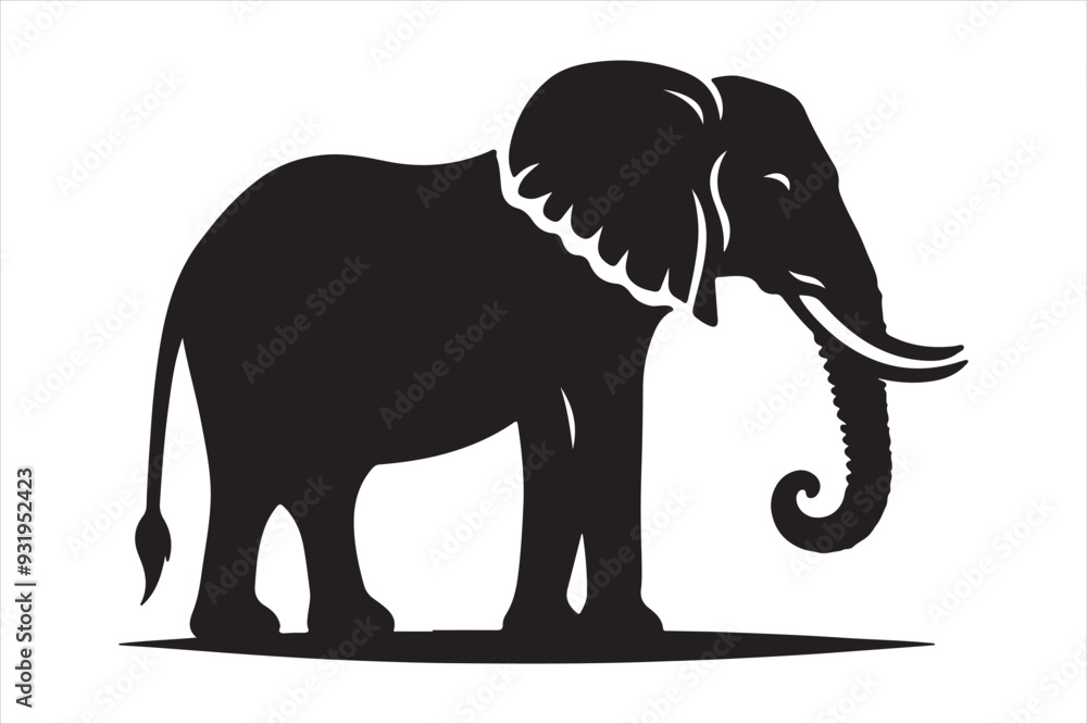 Fototapeta premium Elephant vector silhouette