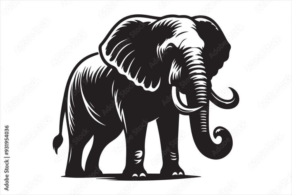 Fototapeta premium Elephant vector silhouette
