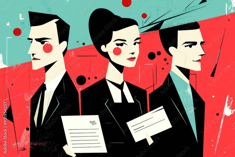 Obraz premium Business Professionals Discussing Contract