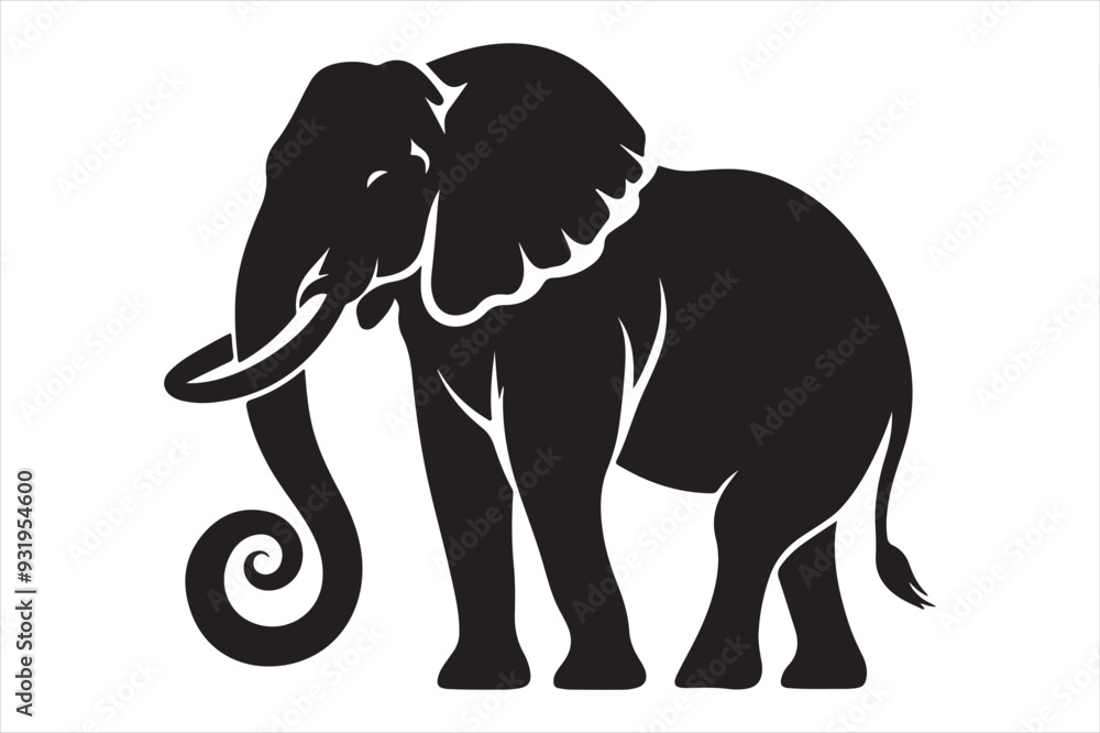 Obraz premium Elephant vector silhouette