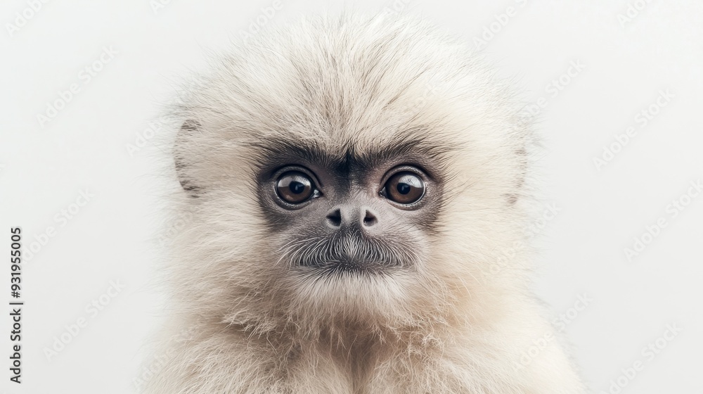 Capture a delightful, fluffy animal with soft fur and a cute, expressive face against a pristine white background, creating a warm and engaging visual Capture a delightful, fluffy animal with soft fur and a cute, expressive face against a pristine white background, creating a warm and engaging visual