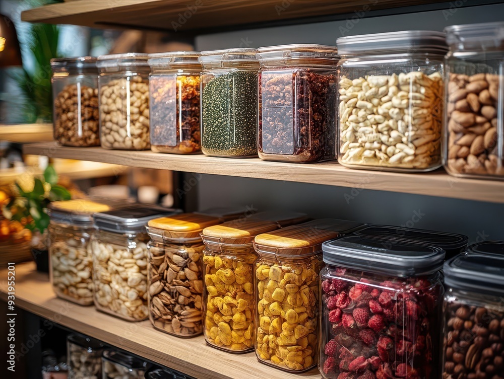 organized home pantry neatly arranged shelves with labeled containers stylish storage solutions warm lighting minimalist design organized home pantry neatly arranged shelves with labeled containers stylish storage solutions warm lighting minimalist design