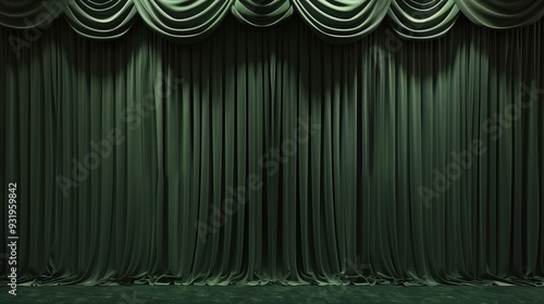 Beautiful theater curtains in pine color