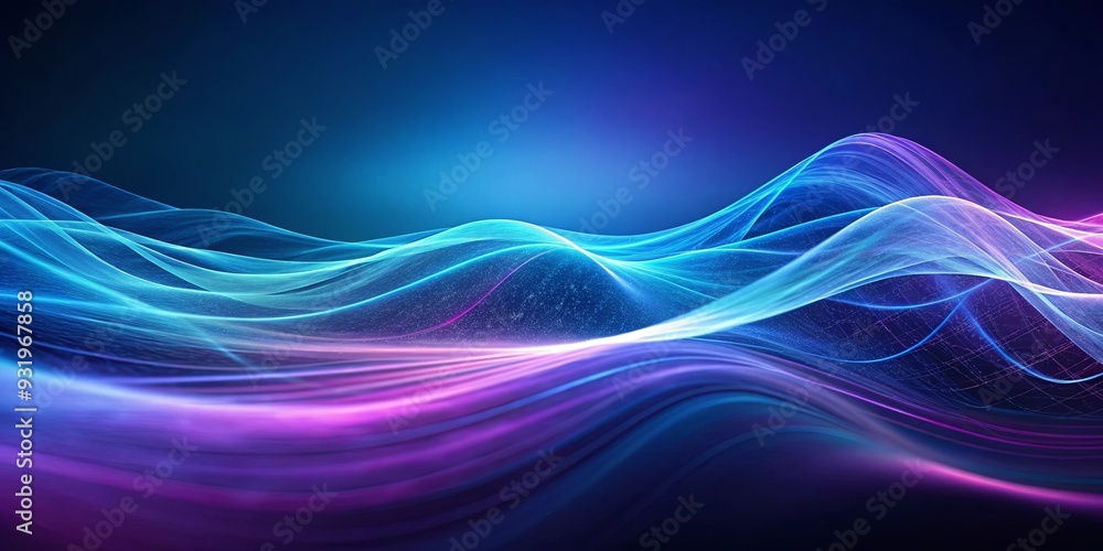 Fototapeta premium Abstract digital wave in cobalt blue and moody violet creating a deep and mysterious atmosphere