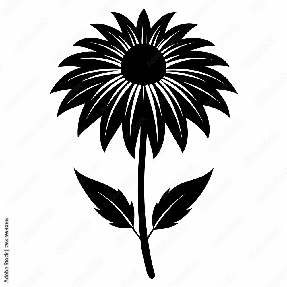 Coneflower Black silhouette