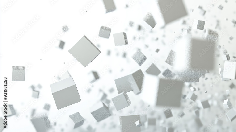 3D rendered abstract cubes against a white background created through digital illustration 3D rendered abstract cubes against a white background created through digital illustration