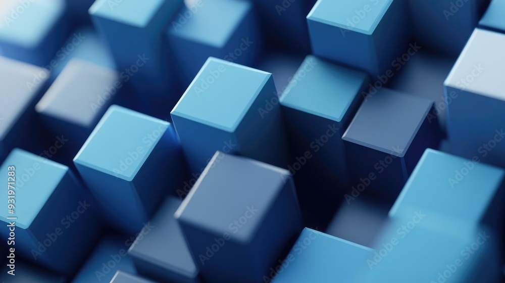 3D rendered illustration featuring a geometric cube composition ideal for use as a background