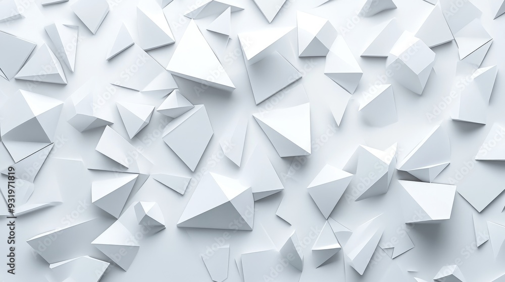 3D rendering of triangles on a white background 3D rendering of triangles on a white background