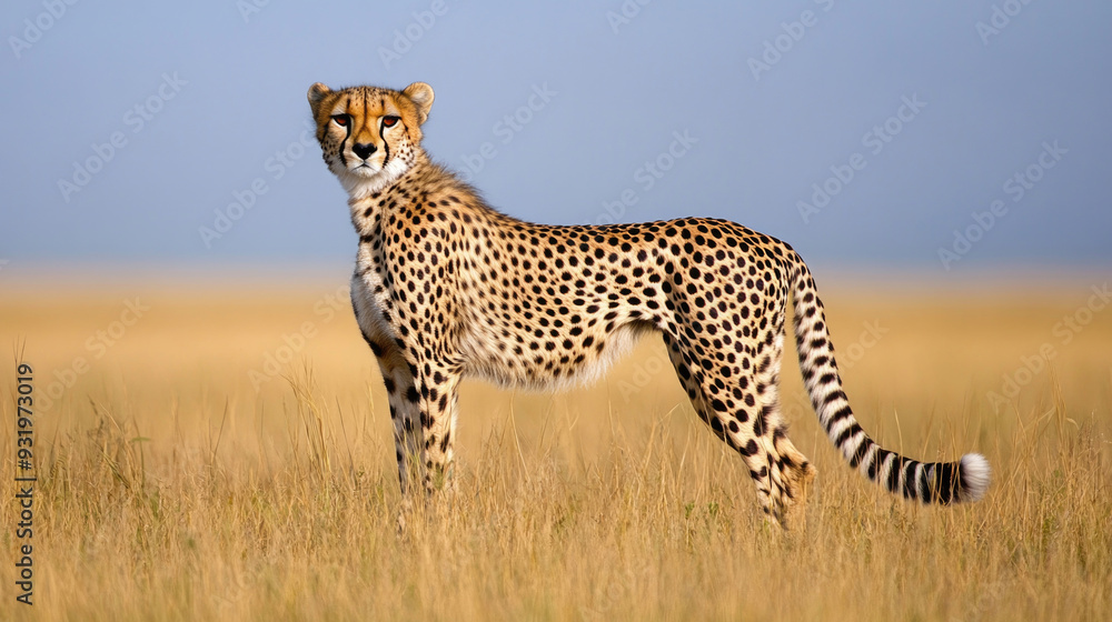 An African cheetah in its natural habitat. An African cheetah in its natural habitat.
