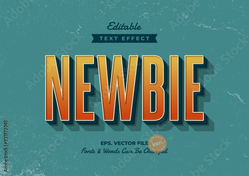 Vintage retro editable text effect