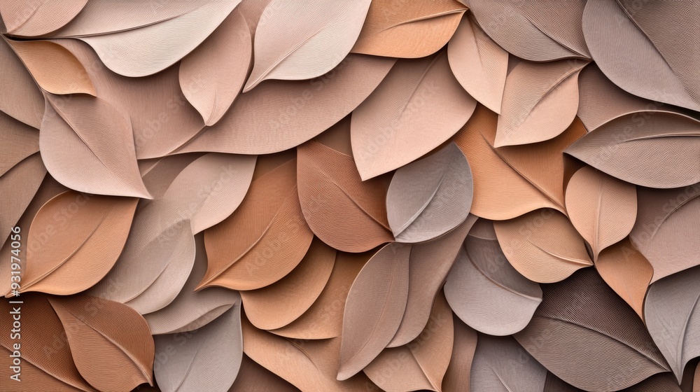 A beautiful arrangement of layered leaves in warm tones, perfect for nature-inspired designs and backgrounds. A beautiful arrangement of layered leaves in warm tones, perfect for nature-inspired designs and backgrounds.