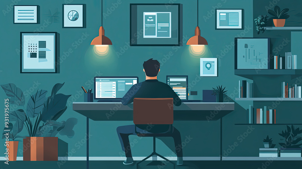 Fototapeta premium graphic resource for working from home