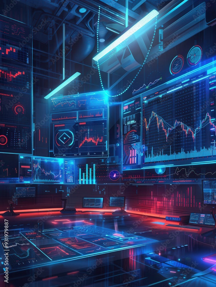 A vibrant digital interface displays various cryptocurrency market values and trading charts, highlighting real-time market activity. Generative AI A vibrant digital interface displays various cryptocurrency market values and trading charts, highlighting real-time market activity. Generative AI