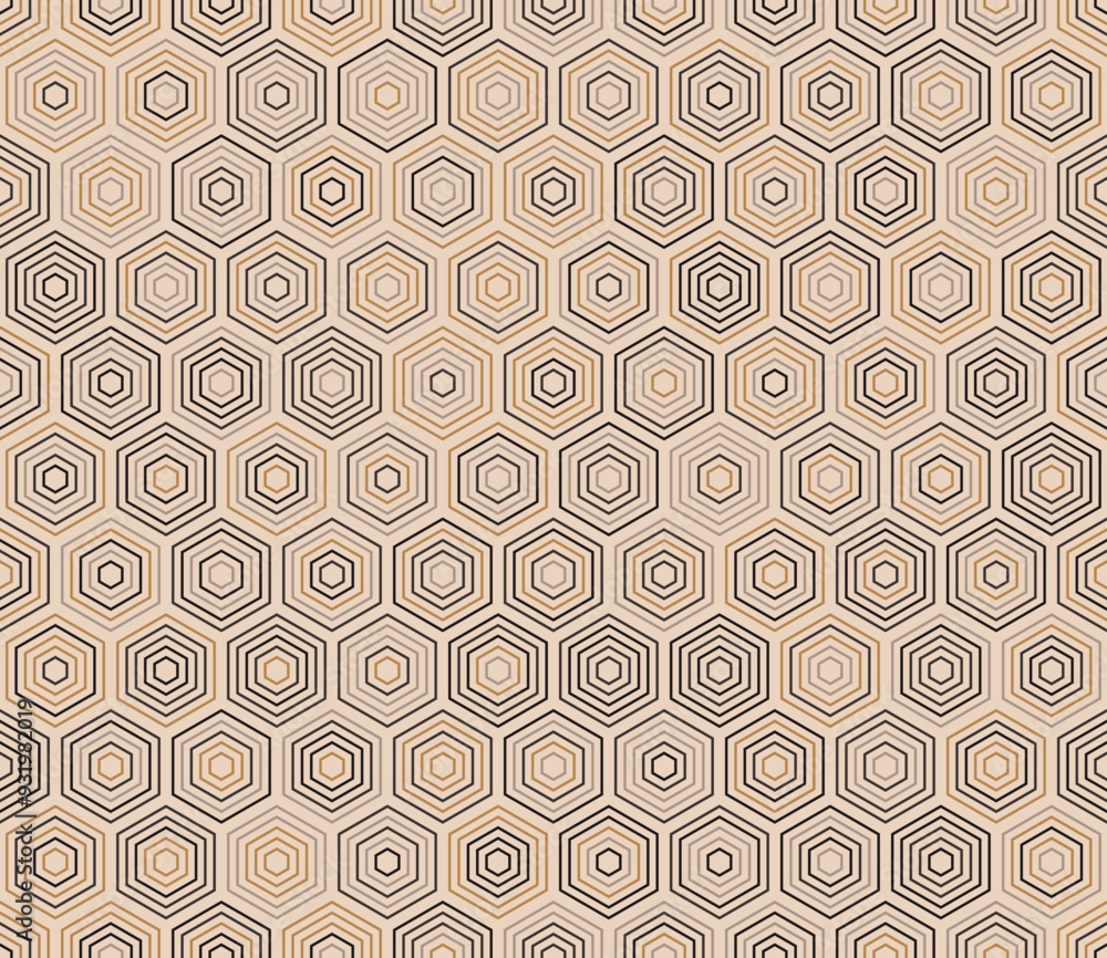 Honeycomb mosaic background. Hexagon stacked mosaic cells. Hexagonal shapes. Multiple tones color palette. Seamless pattern. Tileable vector illustration. Honeycomb mosaic background. Hexagon stacked mosaic cells. Hexagonal shapes. Multiple tones color palette. Seamless pattern. Tileable vector illustration.