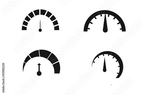 collection of speedometer symbol icons. speed, automotive, reting, etc