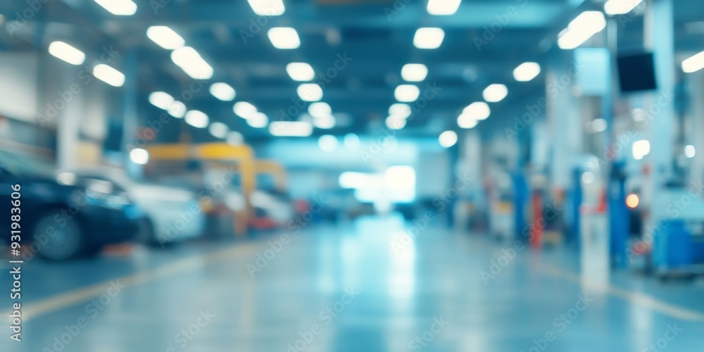 custom made wallpaper toronto digitalAbstract Blurred Car Garage Interior: Artistic Representation of Automotive Service Center. Creative Marketing Background for UI Web Posters and 4K Wallpapers. AI-Generated Soft Focus Design of Mechan