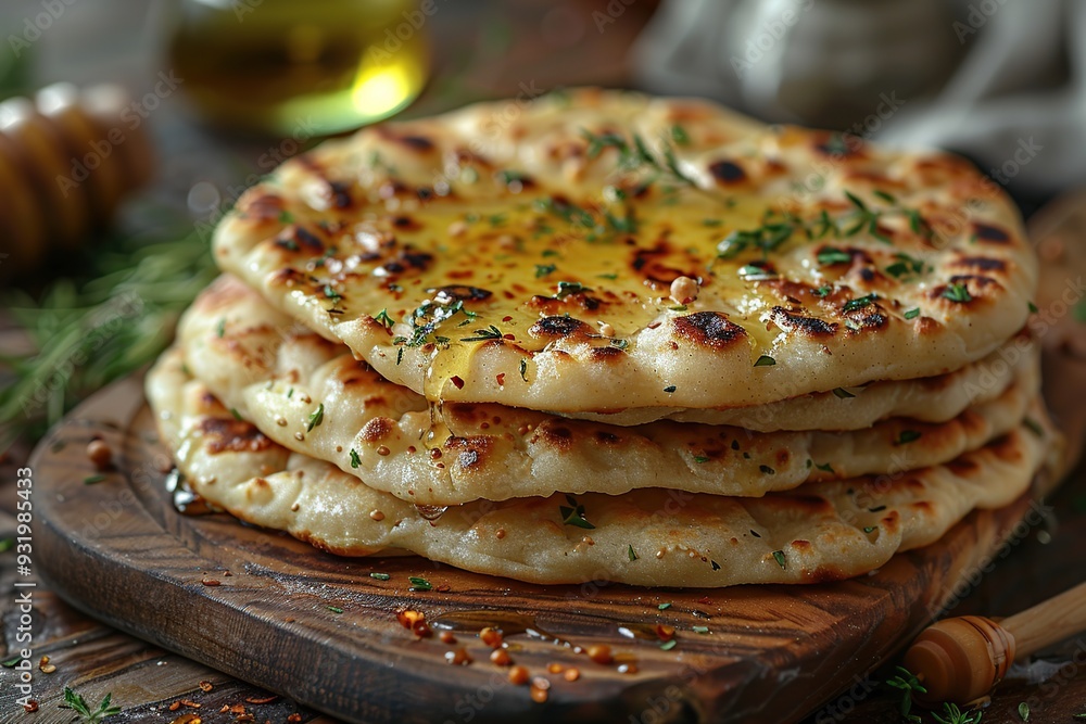 Delicious Flatbread with Honey and Herbs Delicious Flatbread with Honey and Herbs