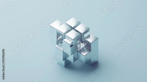 Metallic Cubes Interlocking