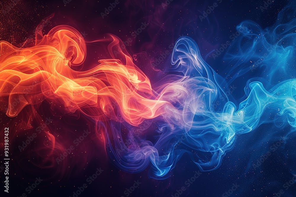 Obraz premium A colorful flame with blue and red colors