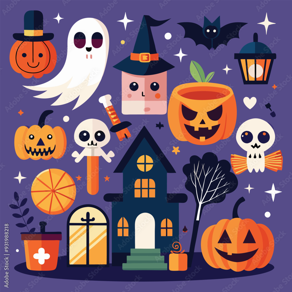 Collection Of Halloween icon set Vector Silhouettes Illustration
Collection Of Halloween icon set Vector Silhouettes Illustration