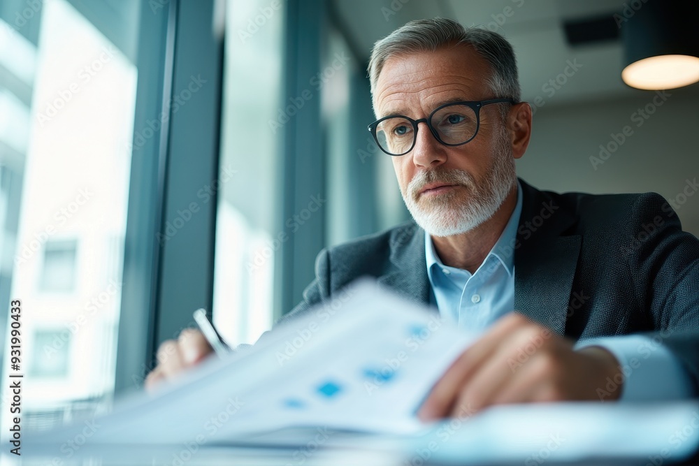 Wealth Management Adviser Assisting Corporate Executive in Luxurious Office Setting Wealth Management Adviser Assisting Corporate Executive in Luxurious Office Setting