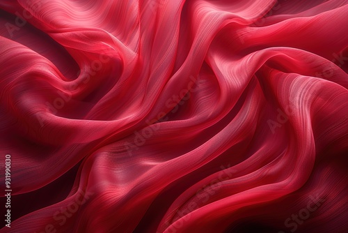 A close up of a red fabric with a fuzzy texture