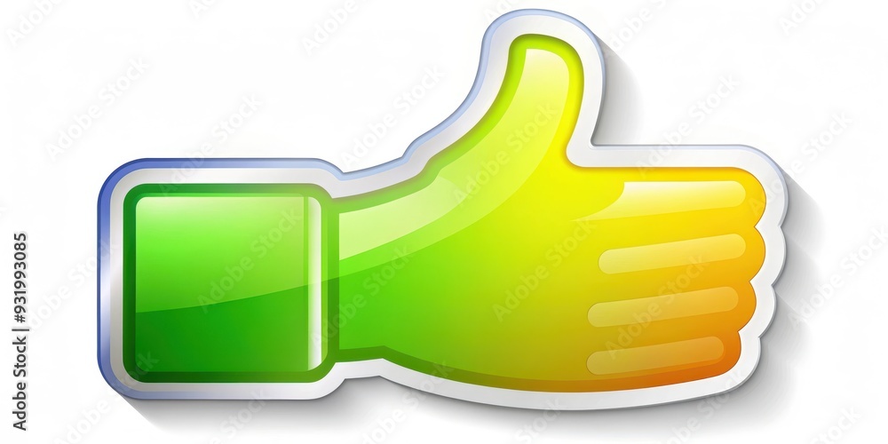 Thumbs up sticker with bright colors and shiny finish, thumbs up, sticker, positivity, approval, feedback, like Thumbs up sticker with bright colors and shiny finish, thumbs up, sticker, positivity, approval, feedback, like