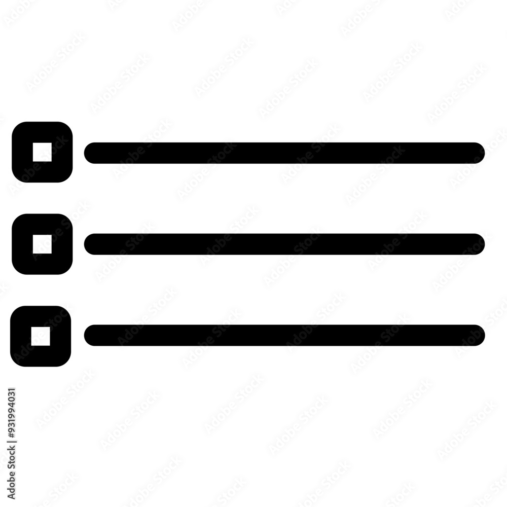 Flat and minimal list icon symbol - Basic user interface list symbol Flat and minimal list icon symbol - Basic user interface list symbol