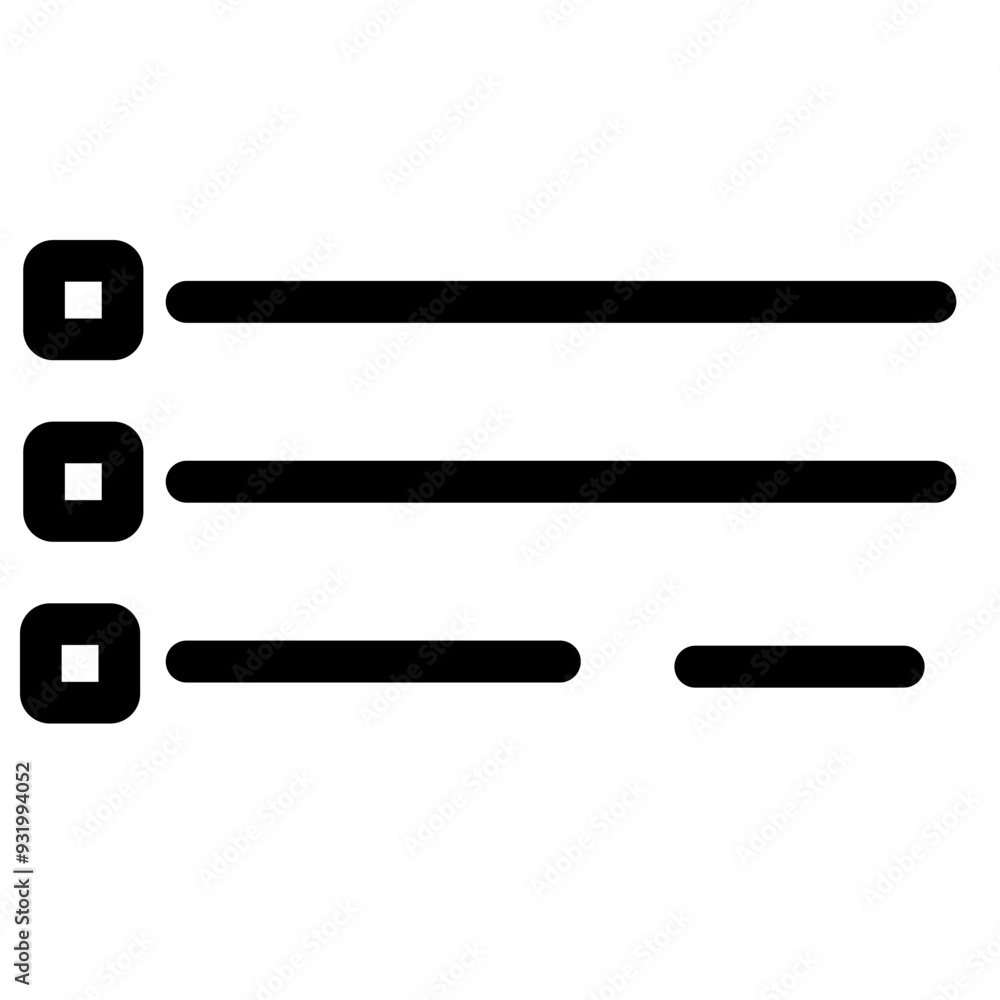 Flat and minimal list icon symbol - Basic user interface list symbol Flat and minimal list icon symbol - Basic user interface list symbol