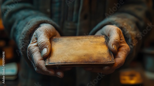 Wrinkled Hands Revealing an Empty Wallet A Poignant Moment of Intimacy and Nostalgia