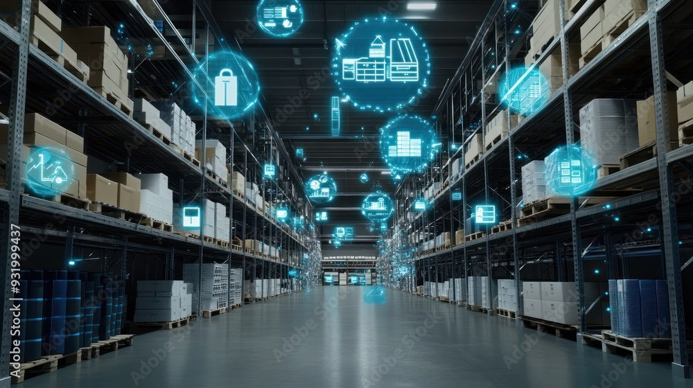 Fototapeta premium Warehouse Automation and Modern Logistics