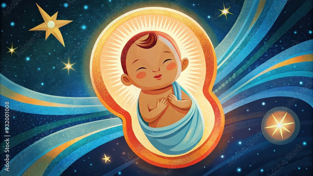 Baby Jesus in Starry Sky Baby Jesus in Starry Sky