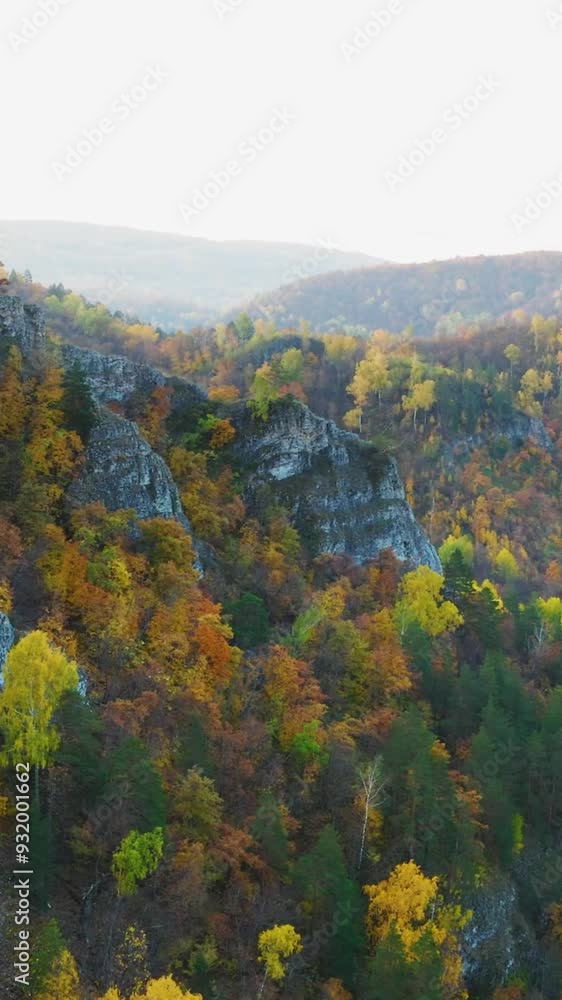 Aerial view of mountain during autumn Aerial view of mountain during autumn